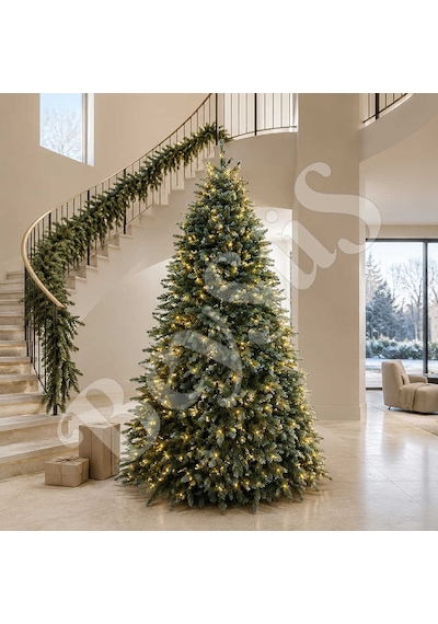 Mavi Ladin Kendinden Işıklı Yılbaşı Çam Ağacı 210 Cm 1790 Dal - Premium Seri