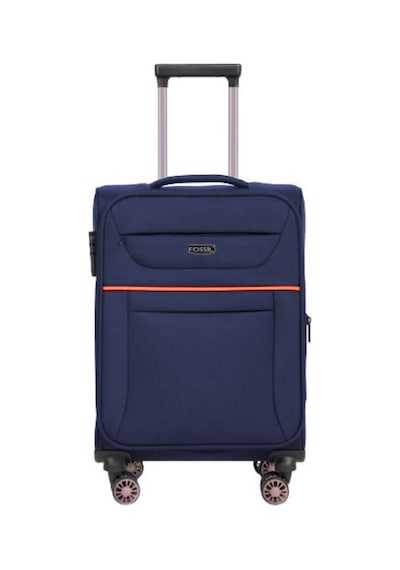 Fossil Unisex Kumaş Kabin Boy Ultra Hafif Şifreli Körüklü Kendi Etrafında Dönebilen Valiz 012-03 Lacivert