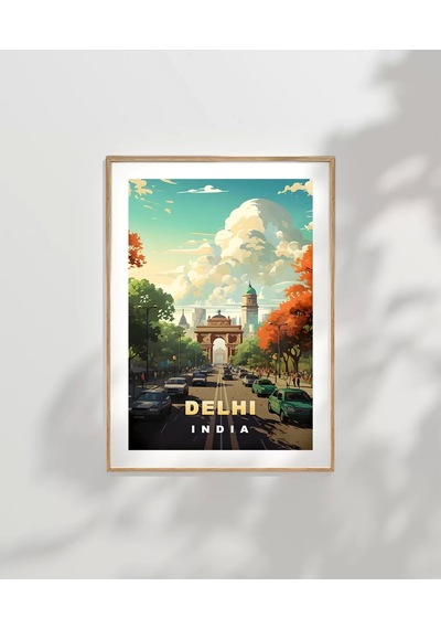 Çerçevesiz Poster Delhi'nin Renkli Yolları