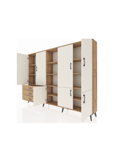 Arges Dolap 11 Raflı 3 Çekmeceli 7 Kapaklı 220x30x163 Çam-aytaşı/ Çam-aytaşı/çam Arges Dolap 11 Raflı 3 Çekmeceli 7 Kapaklı 220x30x163 Çam-aytaşı/ Çam-aytaşı/çam