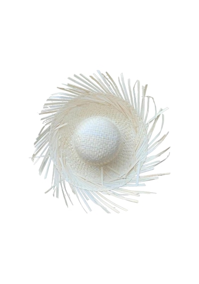 Tropikal Parti Beyaz Hasır Hawaii Şapkası 13x36 Cm Açık Mavi