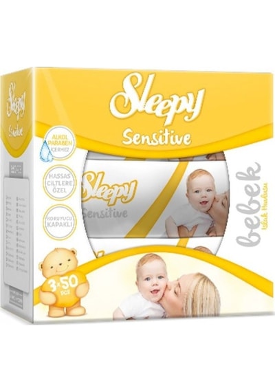 Sleepy Sensitive Islak Havlu Mendil 50 Yaprak 6 Lı Set Tekli