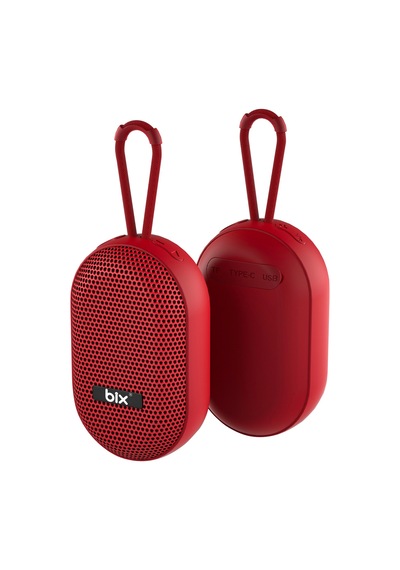 Bix Bxws01 Bluetooth 6.0 Ipx4 Suya Dayanıklı 8w Taşınabilir Hoparlör Microsd & Usb Destekli Speaker Kırmızı