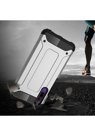 Kilifone - P Smart Pro 2019 Uyumlu - Kılıf Çift Katman Zırh Tank Crash Military Kapak - Gri