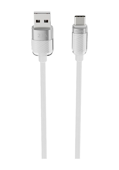 Knit Glam 2.1A Hızlı Şarj Destekli Usb-A To Type-C Şarj Ve Data Aktarım Kablosu 1 Metre Beyaz