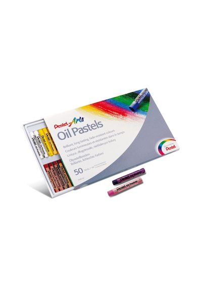 Pentel Phn-50u Yağlı Pastel Boya Seti 50'li, Çok Renkli 124-Pembe