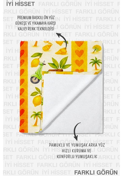 Limonlu Tropikal Marine Plaj Havlusu-akdeniz İtalyan Yaz Temalı Sarı Hızlı Kuruyan Mikrofiber Havlu Sakin Papatya Limonlu Tropikal Marine Plaj Havlusu-akdeniz İtalyan Yaz Temalı Sarı Hızlı Kuruyan Mikrofiber Havlu Sakin Papatya