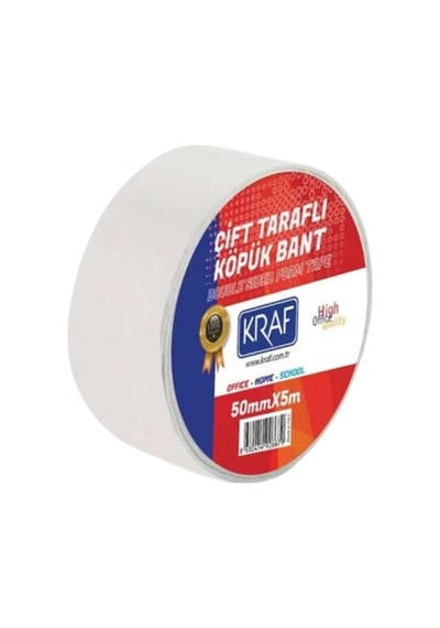Çift Taraflı Köpük Bant, 50mm X 5m, Beyaz Om5050g