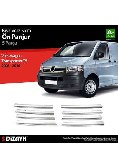 S-Dizayn  Volkswagen T5 Transporter Krom Ön Panjur 8 Prç 2003-2010