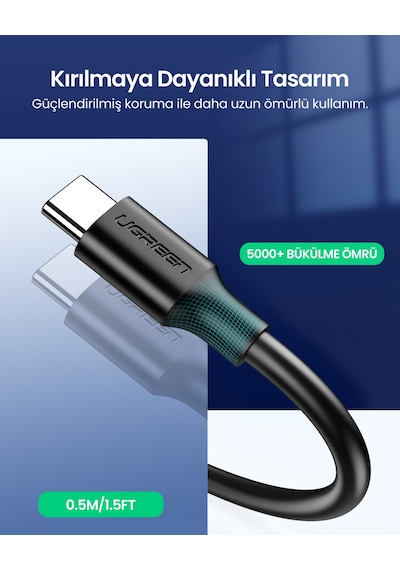 Ugreen Usb 3.0 Usb-c Data Ve Şarj Kablosu 50 Cm, 20881 Standart Model