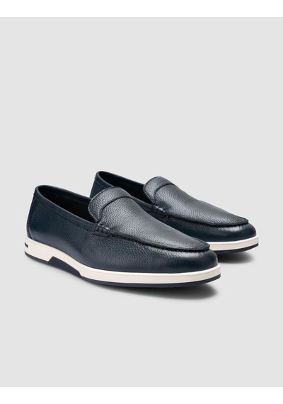 Cabani %100 Hakiki Deri Lacivert Erkek Loafer Lacivert