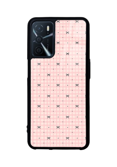 Oppo A16 Pink Coquette Pattern Tasarımlı Glossy Telefon Kılıfı Pembe