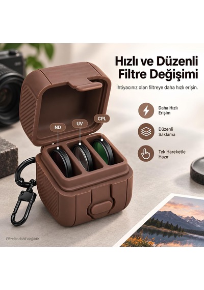 Djı Osmo Pocket 4p İle Uyumlu 3'lü Filtre Saklama Kutusu 4p
