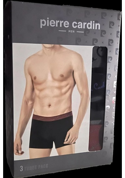 Pierre Cardin 390 Erkek Lastiği Renkli 3'lü Boxer-siyah Siyah