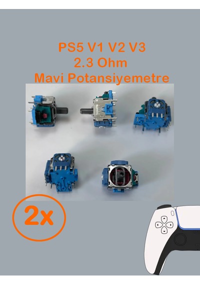 2 Adet Ps5 Analog Motoru Tüm Kollar İle Uyumlu Mavi Renk 2.3k Ohm