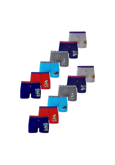 Tutku 0253 Erkek Çocuk Desenli Likralı Boxer Şort 12 Adet 001