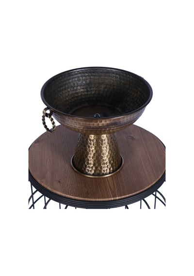 Yapay Çiçek Sitesi Metal Dekoratif Ayaklı Sunumluk Çiçeklik Küpeli Bronz 19 Cm Bronz