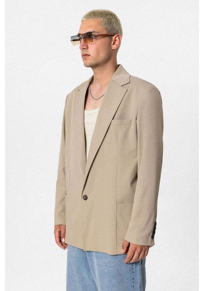 Vamos Oversize Blazer Ceket Bej