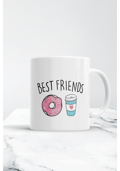 Donut Kahve Best Friends Kupa Kupa Bardak Beyaz