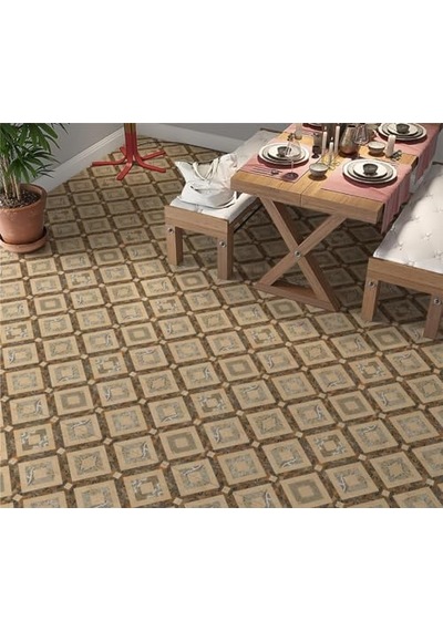 Kaplama Zemin Kaplama Folyosu 65x130 Cm Geometric Floor