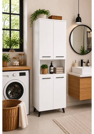 Reyo Enda Home Listra 4 Kapaklı Çok Amaçlı Dolap 170,8 Cm, Raflı, Ayaklı Depolama Dolabı - Beyaz Reyo Enda Home Listra 4 Kapaklı Çok Amaçlı Dolap 170,8 Cm, Raflı, Ayaklı Depolama Dolabı - Beyaz