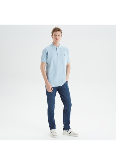 Nautica Nautıca Erkek Mavi Classıc Fıt Kısa Kollu Polo K35000T 4Fs Mavi