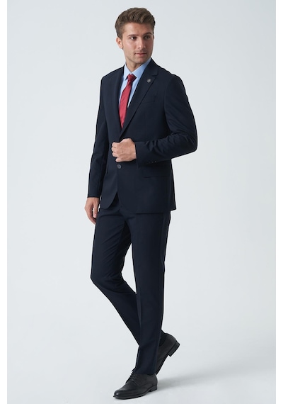 White Stone Carlisle T2455 Slim Fit 6 Drop Düz Takım Elbise Laci-laci Lacivert