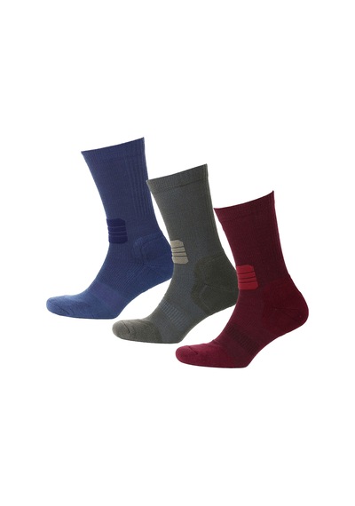 Thermoform Active Çorap Unisex 3'lü Paket Bordo-haki-lacivert Renkli