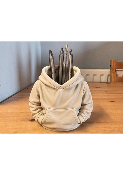 3d Baskı Kapüşonlu Sweatshirt Kalemlik - Masaüstü Organizer-bej Diğer