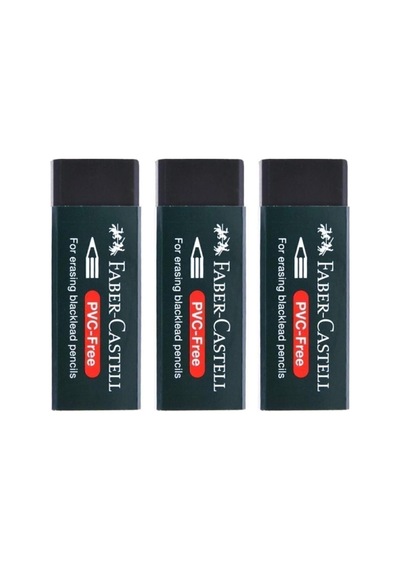 Faber Castell Kopya - Pvc Free No:20 Büyük Boy Siyah Silgi 3 Adet