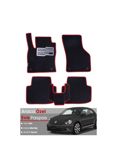 Volkswagen Beetle 2012-2019 Uyumlu Eva Paspas Tam Set Oto Paspas,araca Özel,su Geçirmez 859
