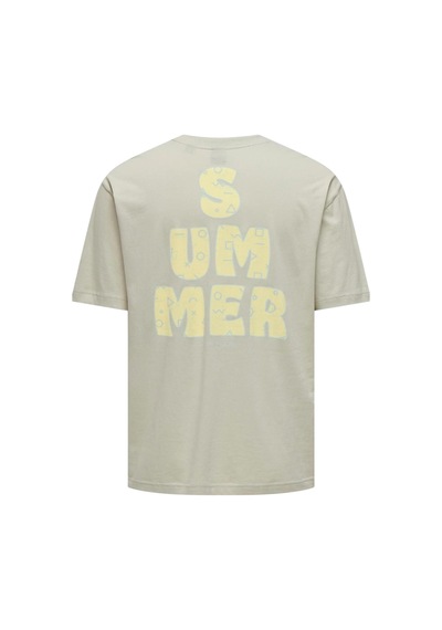 Only Erkek T-shirt 22029519 Onsmervyn Lıfe Rlx Summer Sarı