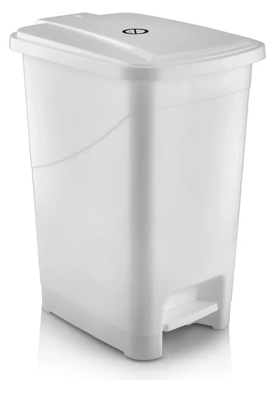 Slim Pedallı Banyo Mutfak Çöp Kovası - 15 Litre Beyaz