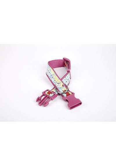 Doggie Pati Desenli Dokuma Köpek Boyun Tasması 3 Cm X 36-60 Cm Mor