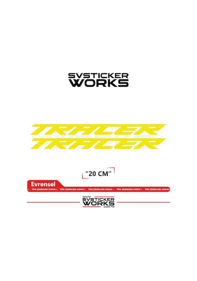 Yamaha Tracer 7 / 9 / Gt Uyumlu Yazı Sticker Yüksek Kalite Özel Kesim Folyo 2'li Set Sarı