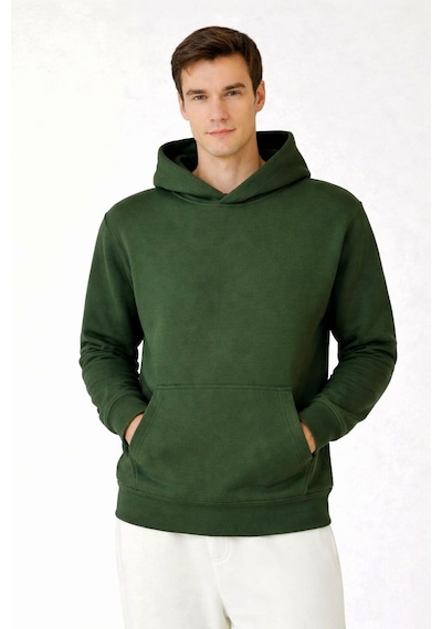 Coupon Kapüşonlu Sweatshirt - Yeşil Yeşil