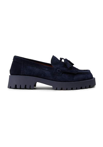 Deery Kadın Hakiki Süet Lacivert Püsküllü Loafer Ayakkabı - 02033zlcvc01 Lacivert