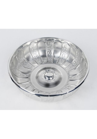 Nostaljik Osmanlı Hanedan Demir Hamam Tası Gümüş Renk 20 CM