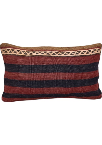 Zehra Abla Halı Yeni El Dokuma Dekoratif Lumbar Kilim Kırlent Yastık Kılıfı 6131