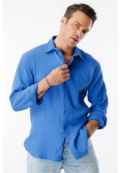 Genius Store Oversize Basic Erkek Müslin Gömlek Erkek-müslin-gömlek Mavi Genius Store Oversize Basic Erkek Müslin Gömlek Erkek-müslin-gömlek Mavi