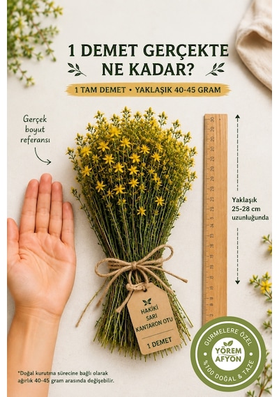 Yörem Afyon Anadolu Nun Altın İksiri Hakiki Sarı Kantaron Otu, St. John S Wort Hypericum Perforatum 1 Demet