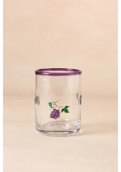 Grape Üzüm Desenli Meşrubat Bardağı 420 Ml Mor