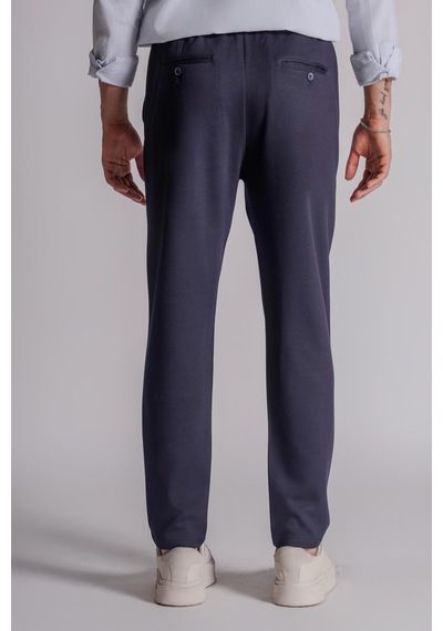 Braccas Erkek Yandan Cepli Beli Lastikli Relaxed Fit Jogger Pantolon Gri Lacivert