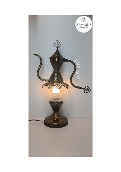 El Yapımı Otantik Mozaik İbrik/abajur Büyük Camlı Gri - 820079750 Gri