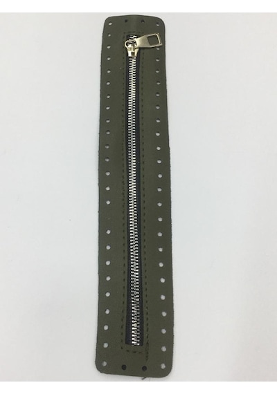 Karantuhafiye Derili Fermuar / Çanta Fermuarı / Kapak Fermuar 30 Cm Haki Yeşil Haki Yeşil