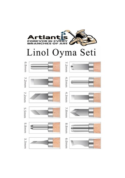Linol Oyma Seti 13 Parça 1 Paket Linol Oyma Kesme Bıçak Seti Bıçaklı Linolyum Baskı Ahşap Saplı