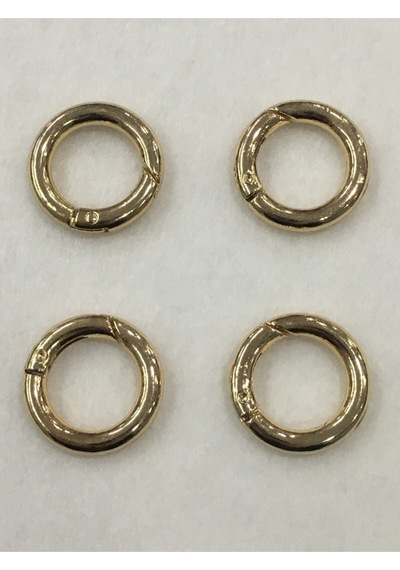 Karantuhafiye Çanta Halkası Yuvarlak Yaylı Klips 2 Cm 4 Lü Set Gold Gold Çok Renkli