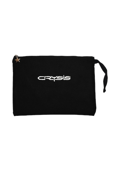 Crysis Black Text Siyah Clutch Astarlı Cüzdan / El Çantası Siyah