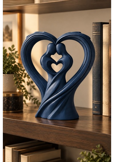 Birbirine Geçmiş Ruhlar Kalp Heykeli Figürlü Dekoratif Biblo 88248899