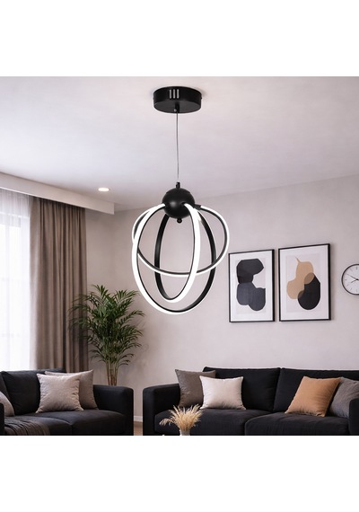 Tt074-3-sy Tt Aydınlatma 3 Lü Mat Siyah Led Avize Gün Işığı
